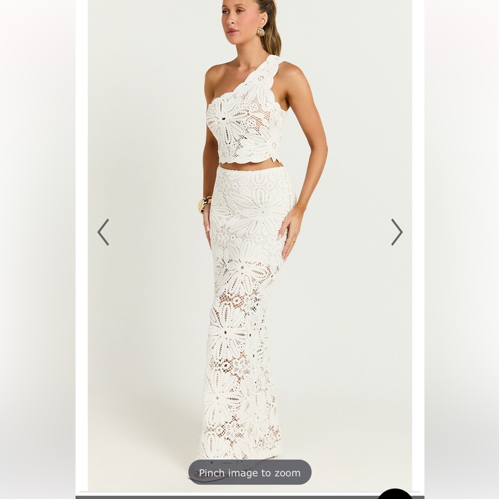 Showpo crochet two piece set skirt/ top